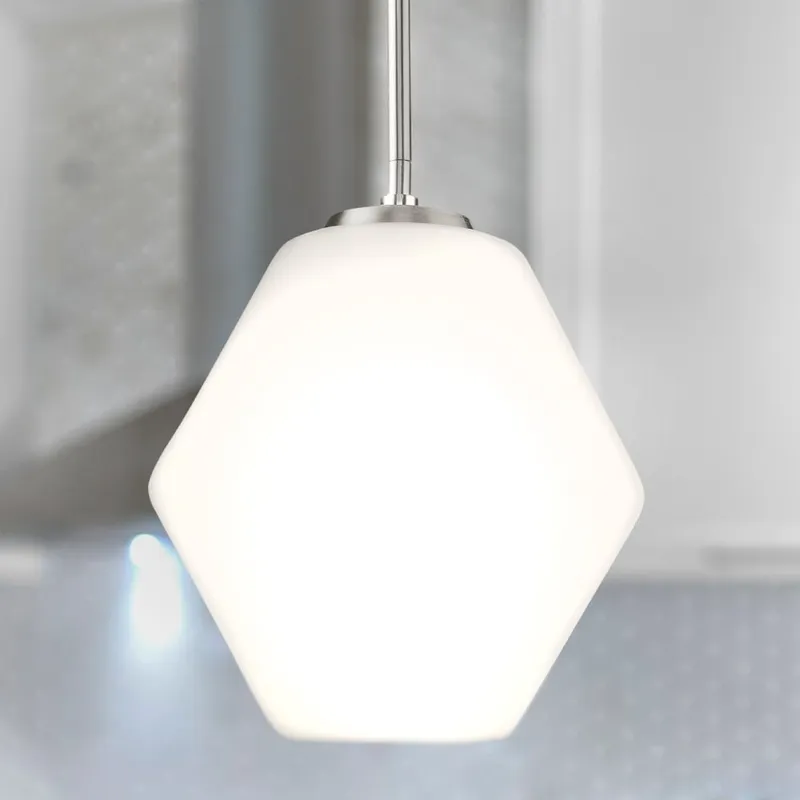 UHP4522 Mid-Century Modern Indoor Pendant, 11-1/2''H x 10"W x 10''D, Brushed Nickel Finish, Roanoke Collection — Urban Ambiance LED Landscape Lights 75.0W 3000K