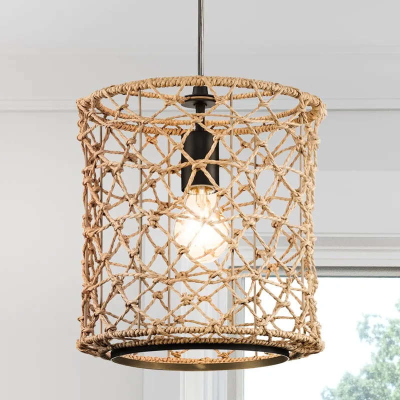 UHP4501 Bohemian Indoor Pendant, 13''H x 10"W x 10''D, Matte Black Finish, Edgeley Collection — Urban Ambiance LED Landscape Lights 60.0W 3000K