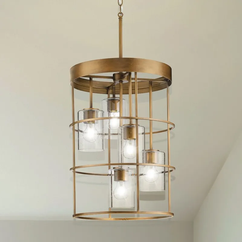 UHP4498 Modern Indoor Chandelier, 23-5/8''H x 15-1/2"W x 15-1/2''D, Aged Bronze Finish, Fargo Collection — Urban Ambiance LED Landscape Lights 60.0W 3000K