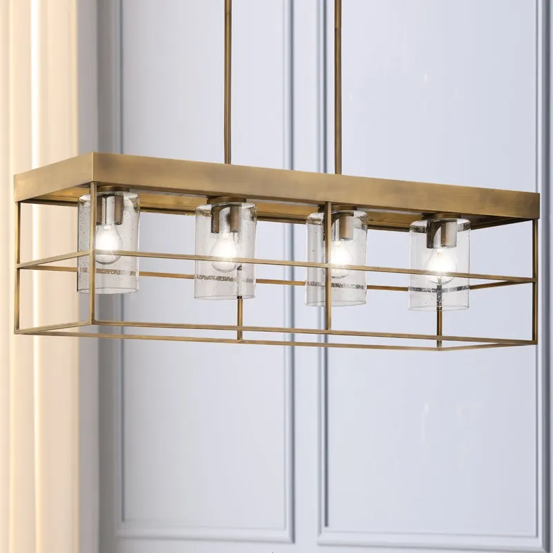 UHP4494 Modern Indoor Chandelier, 11-1/4''H x 9-3/8"W x 42''D, Aged Bronze Finish, Fargo Collection — Urban Ambiance LED Landscape Lights 60.0W 3000K