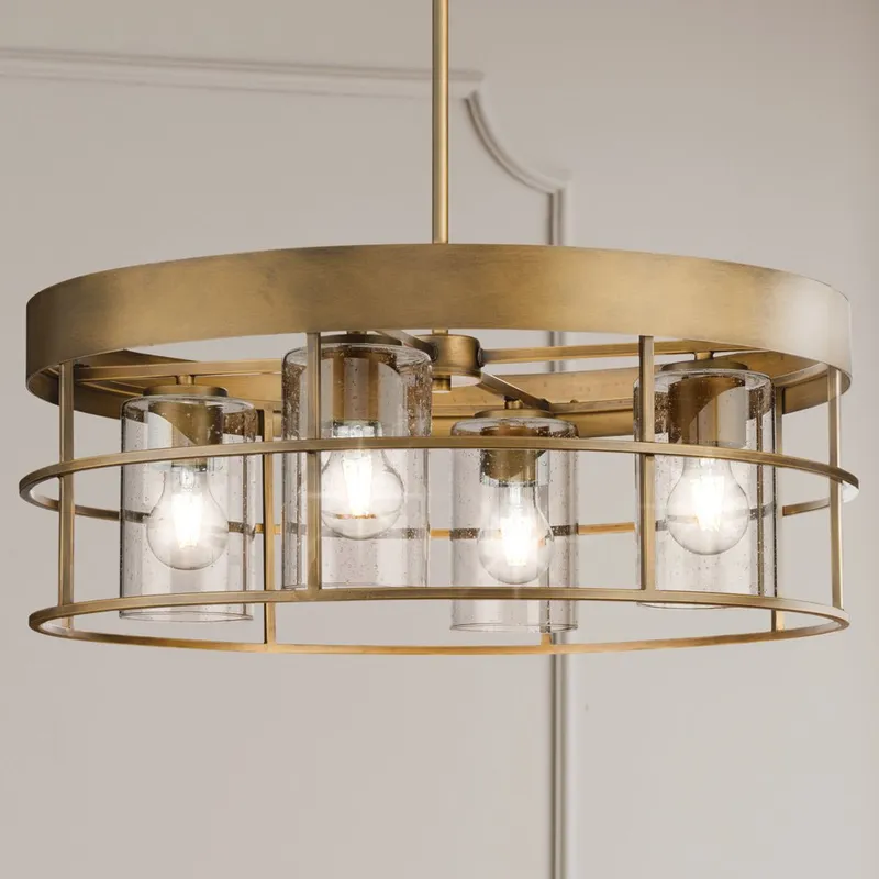UHP4492 Modern Indoor Chandelier, 9''H x 23-3/4"W x 23-3/4''D, Aged Bronze Finish, Fargo Collection — Urban Ambiance LED Landscape Lights 60.0W 3000K