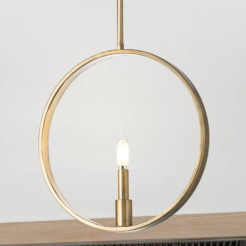 UHP4486 Modern Farmhouse Indoor Pendant, 15-1/2''H x 1-3/8"W x 15''D, Aged Bronze Finish, Fremantle Collection — Urban Ambiance LED Landscape Lights 60.0W 3000K