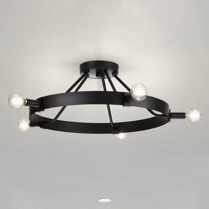 UHP4482 Modern Farmhouse Indoor Ceiling Light, 7-1/2''H x 22-1/2"W x 22-1/2''D, Matte Black Finish, Fremantle Collection — Urban Ambiance LED Post Top Lights 60.0W 3000K