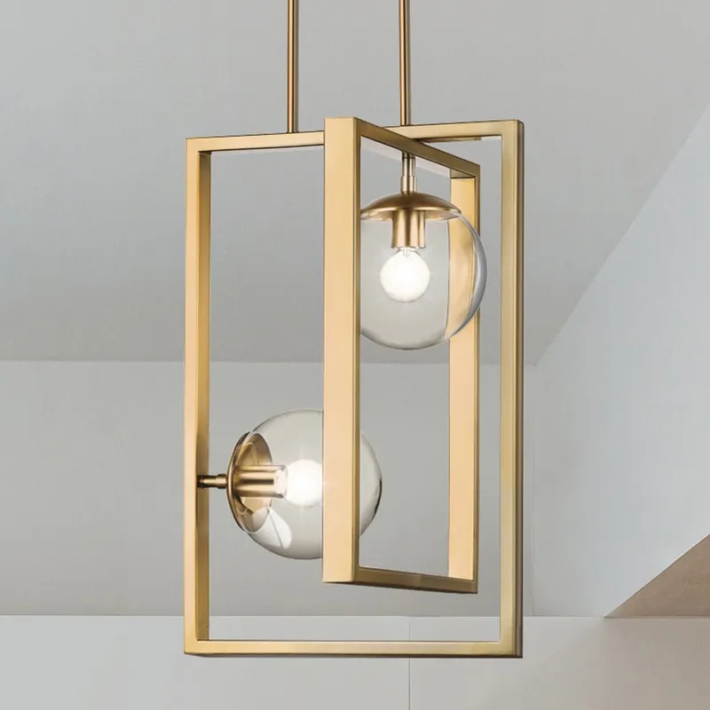 UHP4453 Minimalist Indoor Pendant, 20-1/2''H x 13-1/2"W x 13-1/2''D, Brushed Bronze Finish, Canton Collection — Urban Ambiance LED Landscape Lights 60.0W 3000K