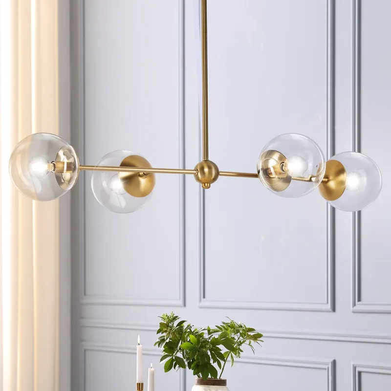 UHP4451 Minimalist Indoor Chandelier, 5-7/8''H x 14-3/4"W x 40''D, Brushed Bronze Finish, Canton Collection — Urban Ambiance LED Linear Lights 60.0W 3000K