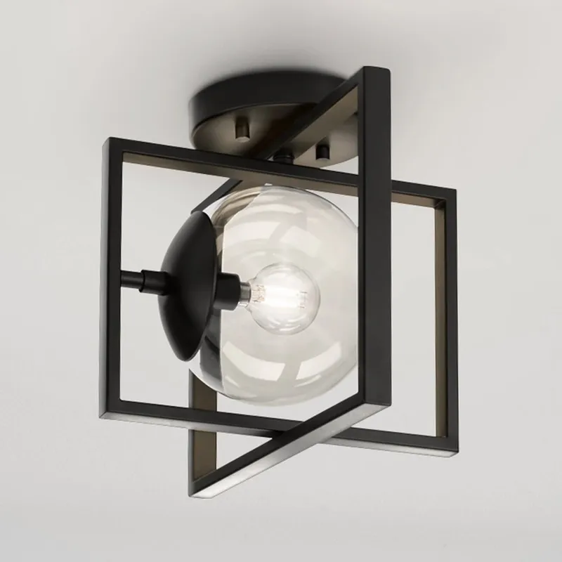 UHP4440 Minimalist Indoor Ceiling Light, 9-3/4''H x 10"W x 12''D, Matte Black Finish, Canton Collection — Urban Ambiance LED Post Top Lights 60.0W 3000K