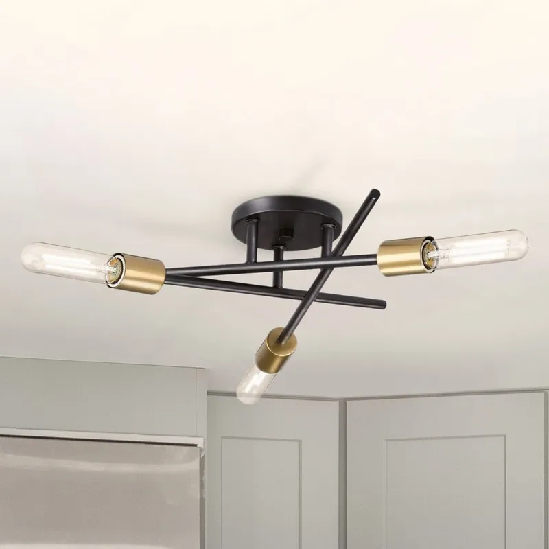 UHP4423 Mid-Century Modern Indoor Ceiling Light, 5-1/8''H x 18"W x 18''D, Antique Bronze Finish, Miami Collection — Urban Ambiance LED Post Top Lights 60.0W 3000K
