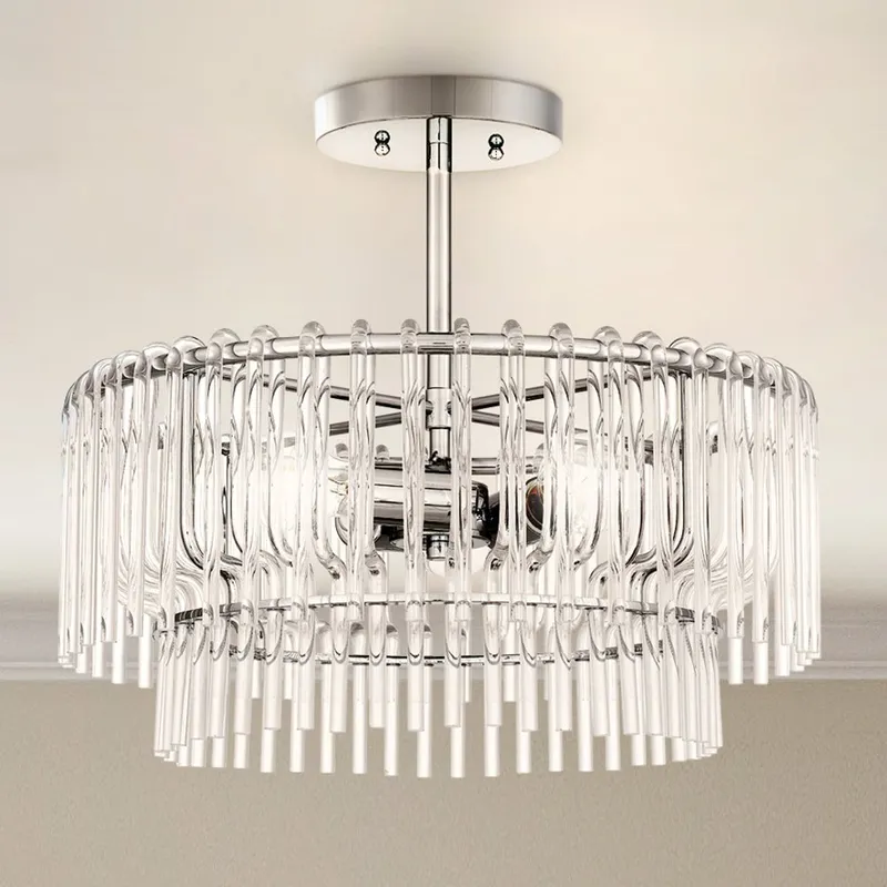 UQL5921 Contemporary Indoor Ceiling Light, 15.5''H x 18''W x 18''D, Polished Chrome Finish, Rothwell Collection — Urban Ambiance LED Post Top Lights 100.0W 3000K