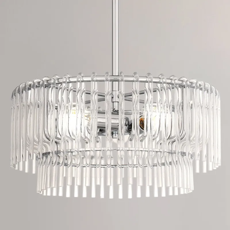 UQL5920 Contemporary Indoor Pendant, 8.75''H x 18''W x 18''D, Polished Chrome Finish, Rothwell Collection — Urban Ambiance LED Landscape Lights 100.0W 3000K