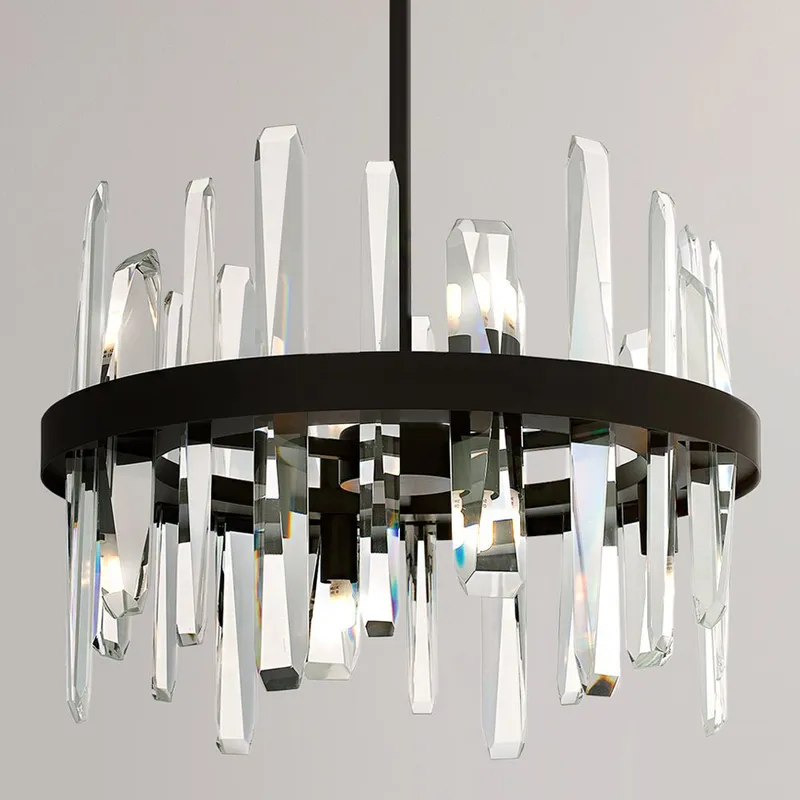 UQL5871 Luxe Industrial Indoor Pendant, 11.75''H x 15.75''W x 15.75''D, Matte Black Finish, Wells Collection — Urban Ambiance LED Landscape Lights 40.0W 3000K