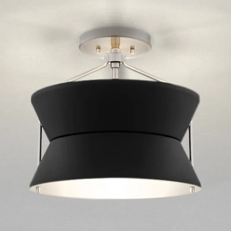 UQL5840 Mid-Century Modern Indoor Ceiling Light, 12''H x 13''W x 13''D, Brushed Nickel Finish, Moers Collection — Urban Ambiance LED Post Top Lights 100.0W 3000K