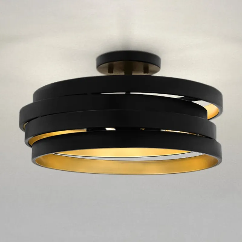 UQL5810 Mid-Century Modern Indoor Ceiling Light, 8''H x 16''W x 16''D, Matte Black Finish, Moers Collection — Urban Ambiance LED Post Top Lights 60.0W 3000K