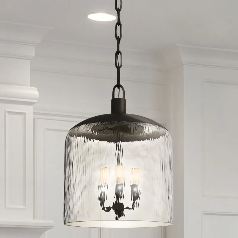 UQL5741 Traditional Indoor Pendant, 18''H x 14''W x 14''D, Matte Black Finish, Zennor Collection — Urban Ambiance LED Landscape Lights 60.0W 3000K