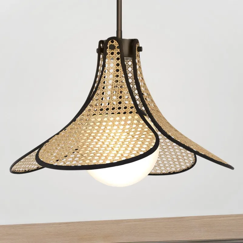 UQL5710 Bohemian Indoor Pendant, 13''H x 18''W x 18''D, Matte Black Finish, Zennor Collection — Urban Ambiance LED Landscape Lights 60.0W 3000K