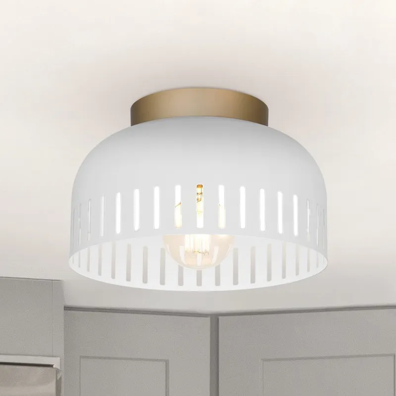 UQL5610 Bohemian Indoor Ceiling Light, 7''H x 11''W x 11''D, Matte White Finish, Hankinson Collection — Urban Ambiance LED Post Top Lights 100.0W 3000K