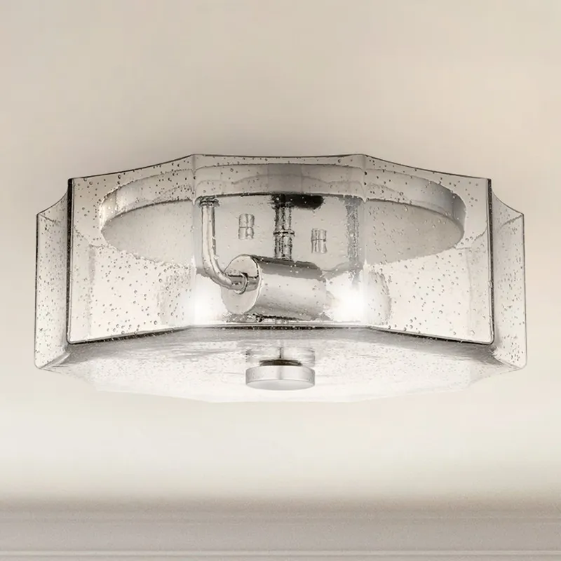 UQL5601 Classic Indoor Ceiling Light, 5.25''H x 14''W x 14''D, Polished Chrome Finish, Hankinson Collection — Urban Ambiance LED Post Top Lights 60.0W 3000K