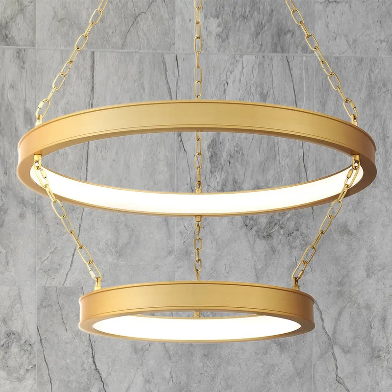 UQL5590 Contemporary Indoor Pendant, 14.25''H x 27.5''W x 27.5''D, Antique Brass Finish, Whitby Collection — Urban Ambiance LED Landscape Lights 8.0W 3000K