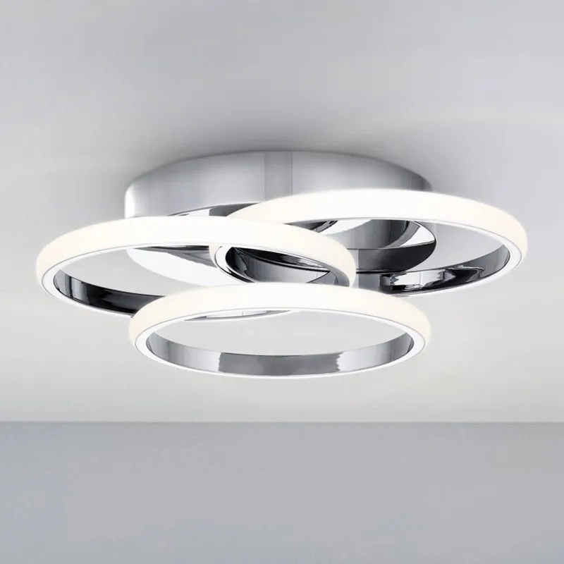 UQL5571 Minimalist Indoor Ceiling Light, 4''H x 16''W x 16''D, Polished Chrome Finish, Hawthorn Collection — Urban Ambiance LED Post Top Lights 8.0W 3000K