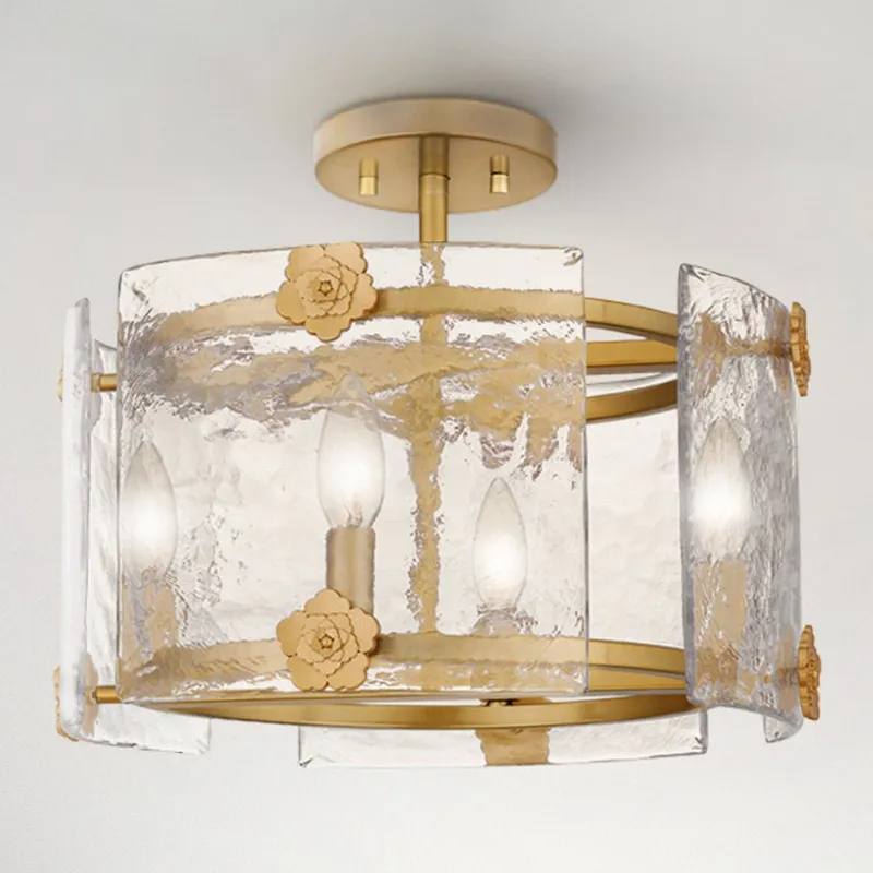 UQL5443 Cosmopolitan Indoor Ceiling Light, 12.5''H x 15.75''W x 15.75''D, Light Gold Finish, Crary Collection — Urban Ambiance LED Post Top Lights 60.0W 3000K
