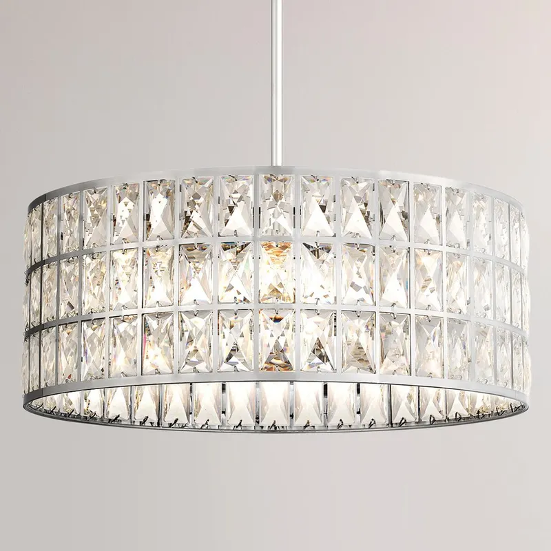 UQL5404 Glam Indoor Pendant, 8.75''H x 20''W x 20''D, Polished Chrome Finish, Casselton Collection — Urban Ambiance LED Landscape Lights 100.0W 3000K