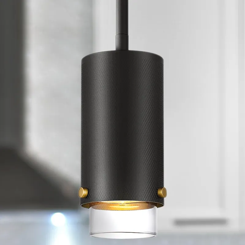UQL5330 Mid-Century Modern Indoor Pendant, 8''H x 3.75''W x 3.75''D, Matte Black Finish, Rosenheim Collection — Urban Ambiance LED Landscape Lights 8.0W 3000K