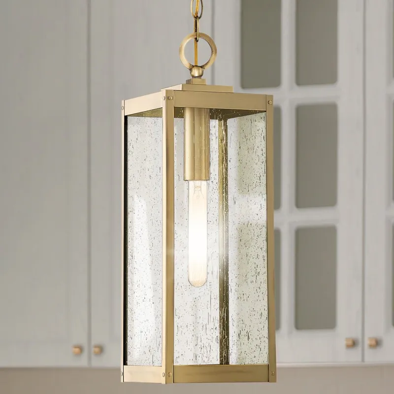 UQL5167 Modern Farmhouse Indoor Pendant, 20.75''H x 7.00''W x 7.00''D, Antique Brass Finish, Quincy Collection — Urban Ambiance LED Landscape Lights 150.0W 3000K