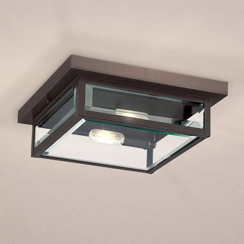 UQL5162 Modern Farmhouse Indoor Ceiling Light, 4.00''H x 12.00''W x 12.00''D, Western Bronze Finish, Quincy Collection — Urban Ambiance LED Post Top Lights 40.0W 3000K