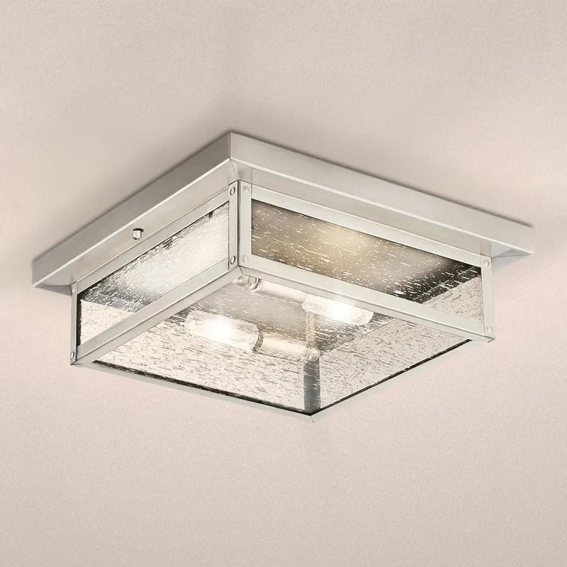 UQL5160 Modern Farmhouse Indoor Ceiling Light, 4.00''H x 12.00''W x 12.00''D, Stainless Steel Finish, Quincy Collection — Urban Ambiance LED Post Top Lights 40.0W 3000K