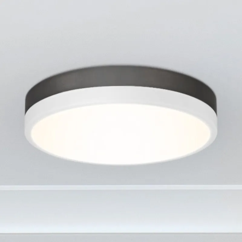 UQL5153 Industrial Indoor Ceiling Light, 2.00''H x 11.00''W x 11.00''D, Matte Black White Finish, Minot Collection — Urban Ambiance LED Post Top Lights 8.0W 3000K
