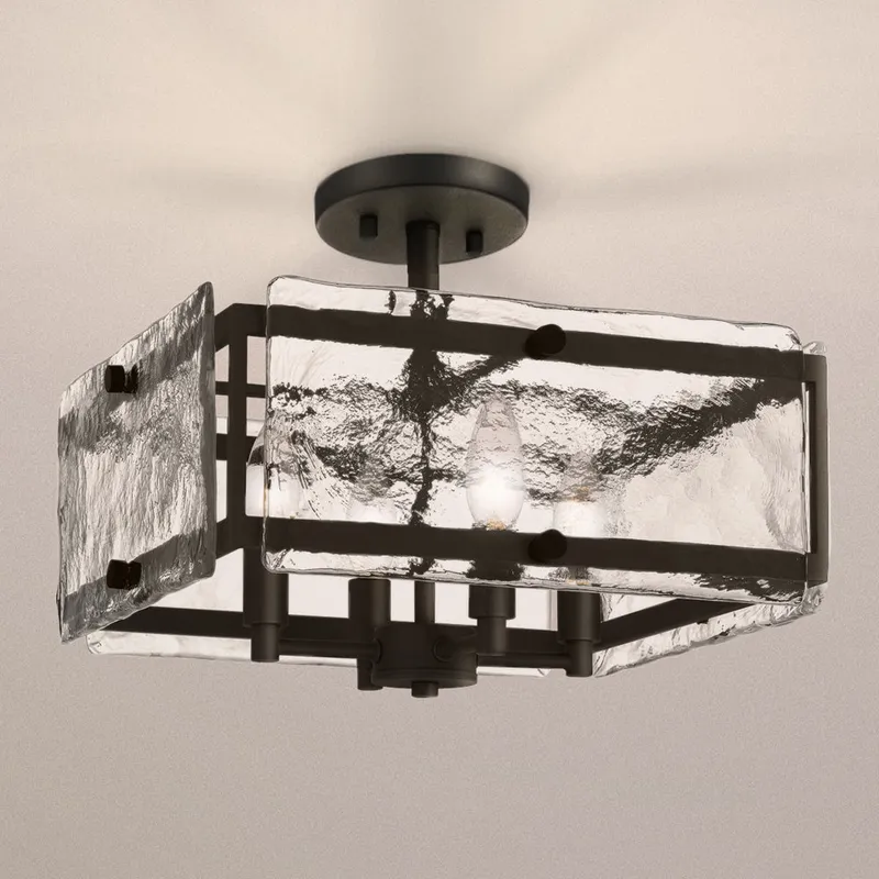 UQL5030 Coastal Indoor Ceiling Light, 12.25''H x 15.00''W x 15.00''D, Earth Black Finish, Moers Collection — Urban Ambiance LED Post Top Lights 60.0W 3000K