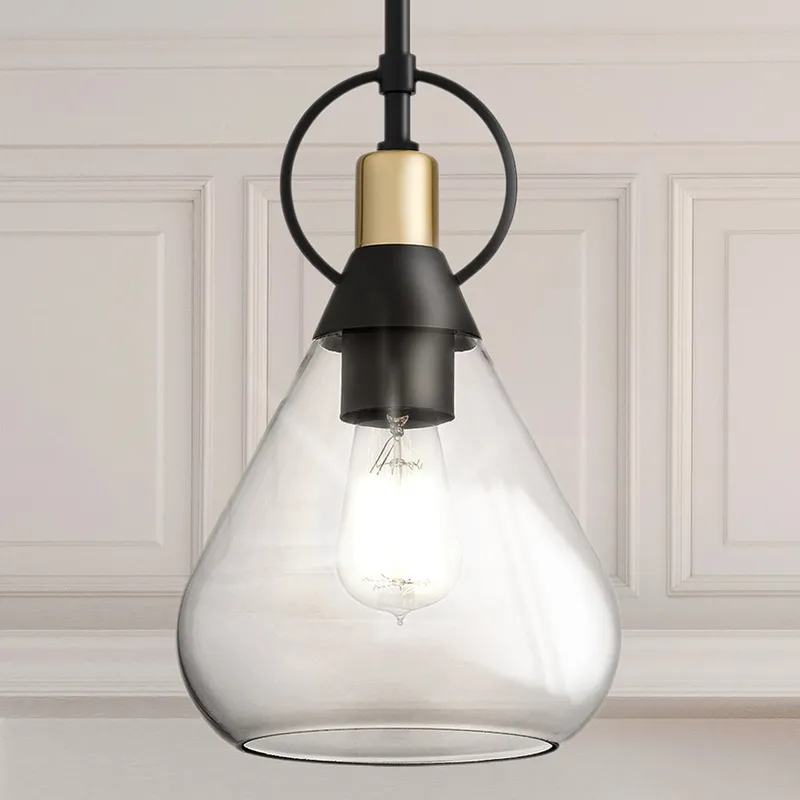 UQL5025 Natural Indoor Pendant, 12.50''H x 8.00''W x 8.00''D, Matte Black Finish, San Sebastian Collection — Urban Ambiance LED Landscape Lights 100.0W 3000K