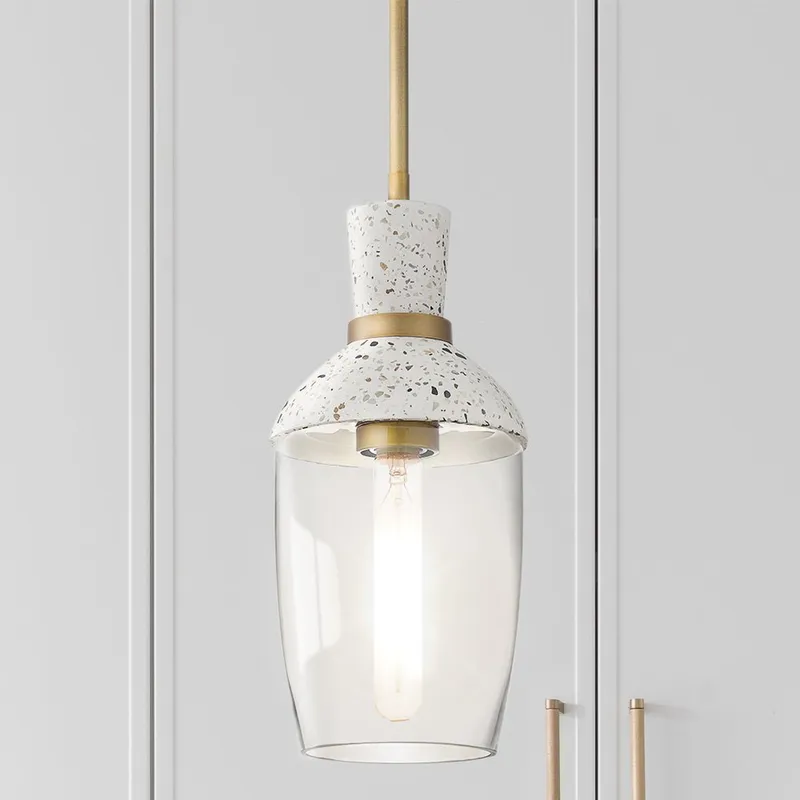UQL5024 Bohemian Indoor Pendant, 13.75''H x 6.25''W x 6.25''D, Aged Brass Finish, San Sebastian Collection — Urban Ambiance LED Landscape Lights 100.0W 3000K