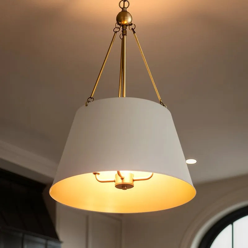 UQL5013 New Traditional Indoor Pendant, 25.50''H x 18.50''W x 18.50''D, White Finish, Zennor Collection — Urban Ambiance LED Landscape Lights 60.0W 3000K