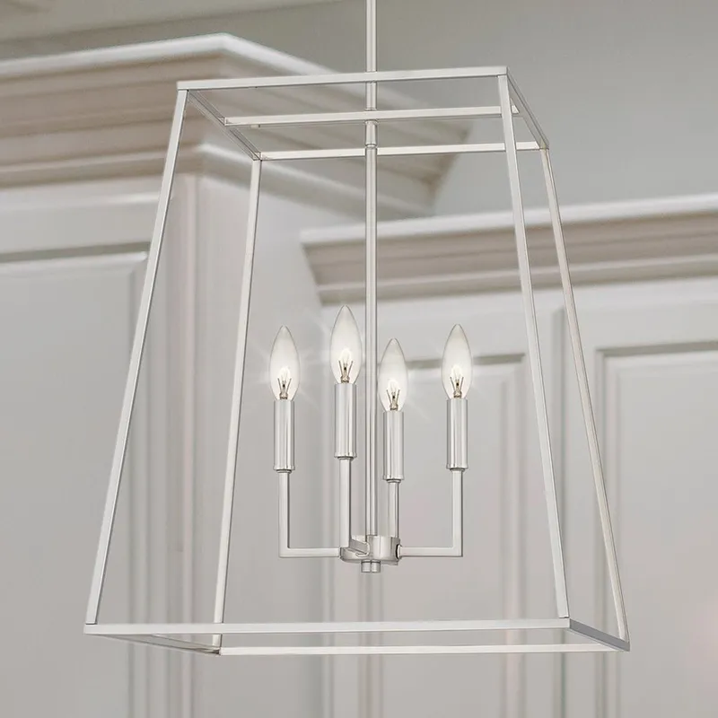 UQL4998 Transitional Indoor Pendant, 35.50''H x 18.00''W x 18.00''D, Brushed Nickel Finish, Keswick Collection — Urban Ambiance LED Landscape Lights 60.0W 3000K