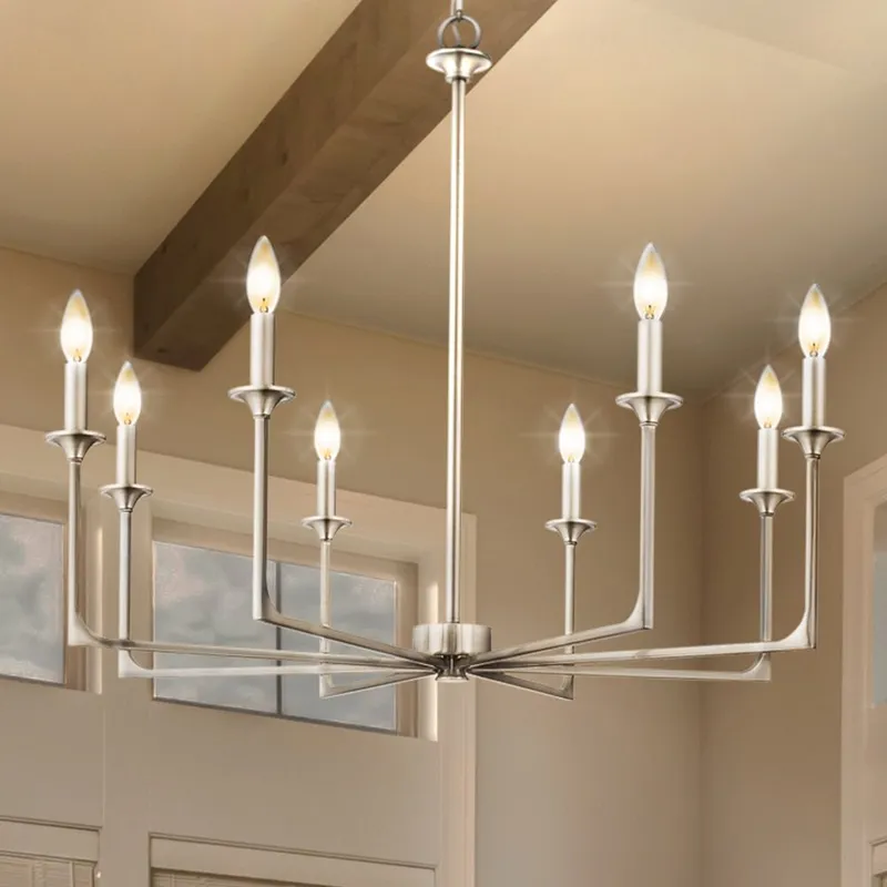 UQL4990 Transitional Indoor Chandelier, 28.00''H x 32.00''W x 32.00''D, Brushed Nickel Finish, Keswick Collection — Urban Ambiance LED Landscape Lights 60.0W 3000K