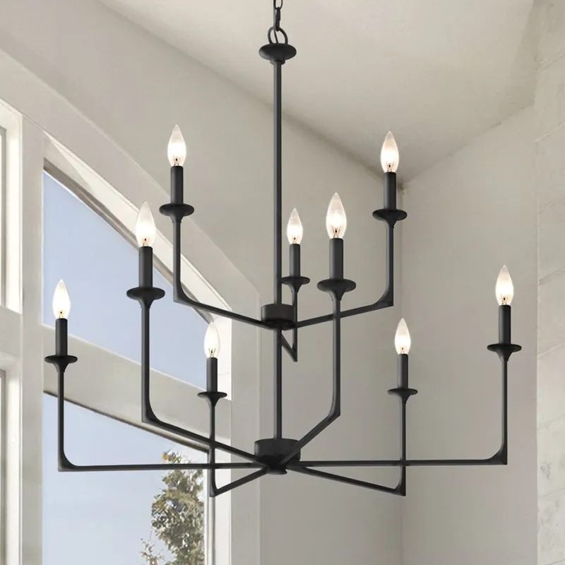 UQL4989 Transitional Indoor Chandelier, 33.00''H x 32.00''W x 32.00''D, Matte Black Finish, Keswick Collection — Urban Ambiance LED Landscape Lights 60.0W 3000K