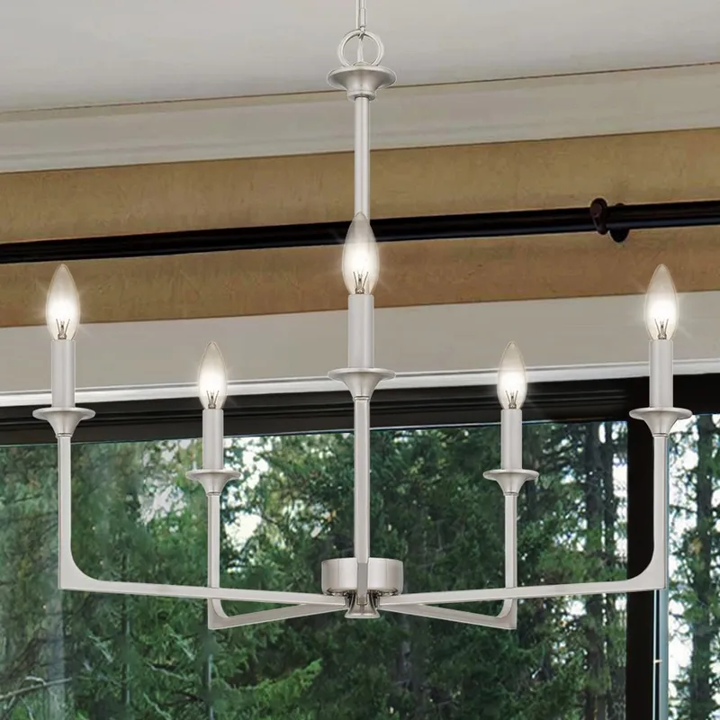 UQL4986 Transitional Indoor Chandelier, 24.00''H x 26.00''W x 26.00''D, Brushed Nickel Finish, Keswick Collection — Urban Ambiance LED Landscape Lights 60.0W 3000K