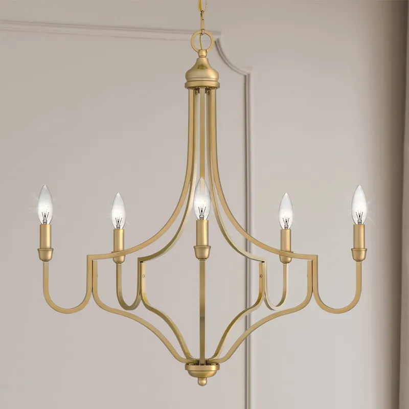 UQL4920 Glam Indoor Chandelier, 28.50''H x 26.25''W x 26.25''D, Light Gold Finish, Rostock Collection — Urban Ambiance LED Landscape Lights 60.0W 3000K