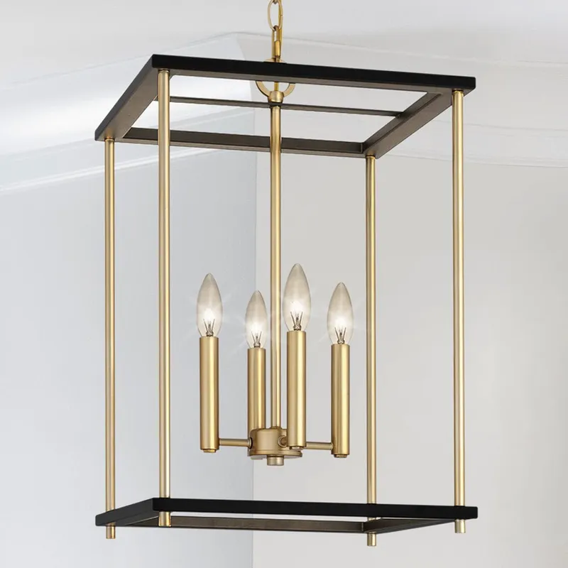 UQL4851 Modern Farmhouse Indoor Pendant, 22.00''H x 14.00''W x 14.00''D, Matte Black Finish, Hebron Collection — Urban Ambiance LED Landscape Lights 60.0W 3000K