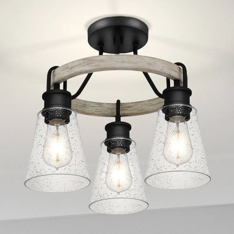 UQL4842 Casual Indoor Ceiling Light, 13.50''H x 16.00''W x 16.00''D, Earth Black Finish, Lucerne Collection — Urban Ambiance LED Post Top Lights 100.0W 3000K