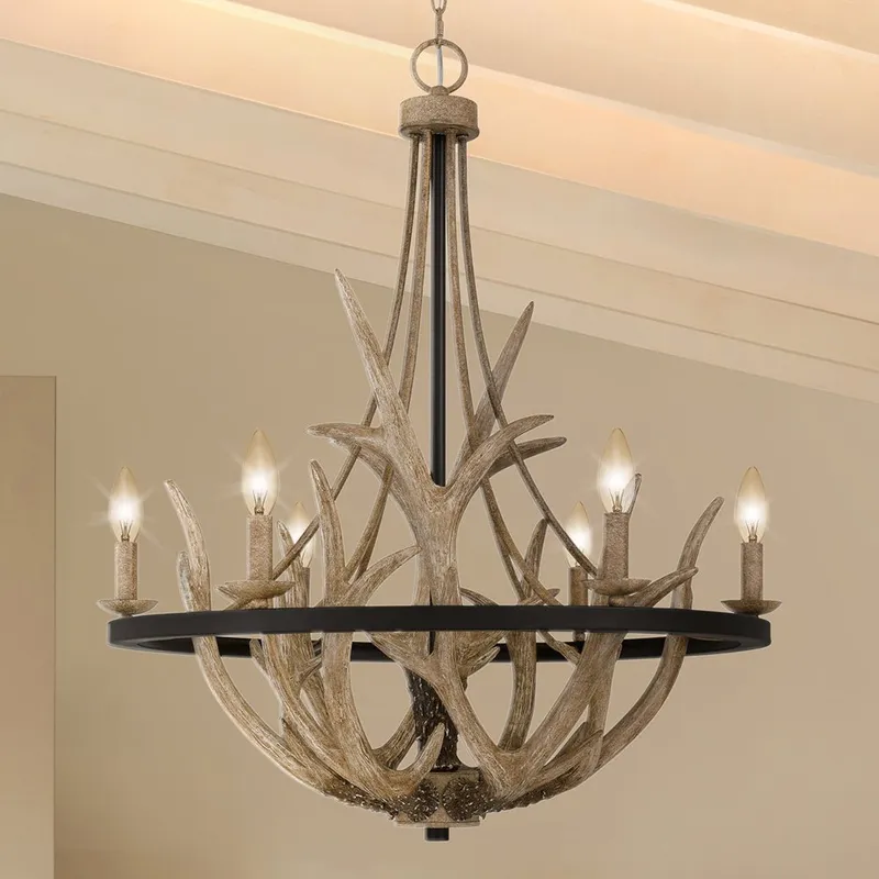 UQL4821 XL Old World Indoor Chandelier, 31.00''H x 26.25''W x 26.25''D, Earth Black Finish, Vilnius Collection — Urban Ambiance LED Landscape Lights 60.0W 3000K