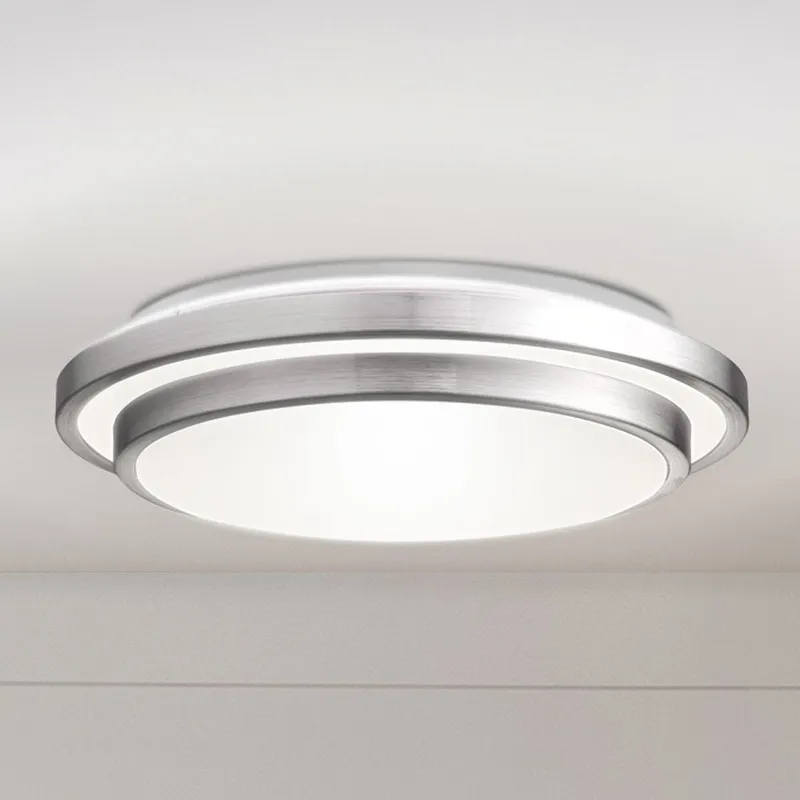UQL4801 Minimalist Indoor Ceiling Light, 3.25''H x 14.00''W x 14.00''D, Brushed Aluminum Finish, Erie Collection — Urban Ambiance LED Post Top Lights 8.0W 3000K
