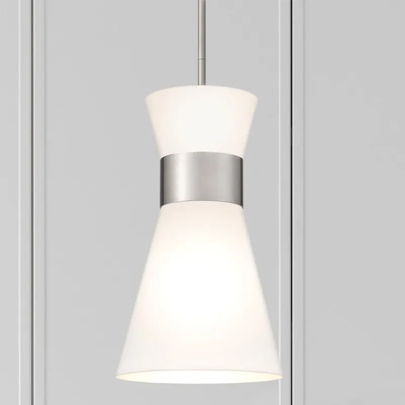 UQL4750 Modern Indoor Pendant, 17.50''H x 10.00''W x 10.00''D, Brushed Nickel Finish, Bremen Collection — Urban Ambiance LED Landscape Lights 100.0W 3000K