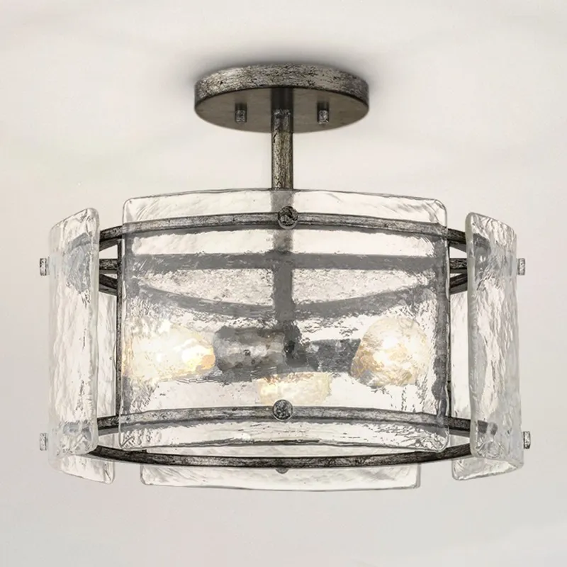 UQL4746 Mediterranean Indoor Ceiling Light, 12.75''H x 16.00''W x 16.00''D, Mottled Silver Finish, Nantes Collection — Urban Ambiance LED Post Top Lights 100.0W 3000K