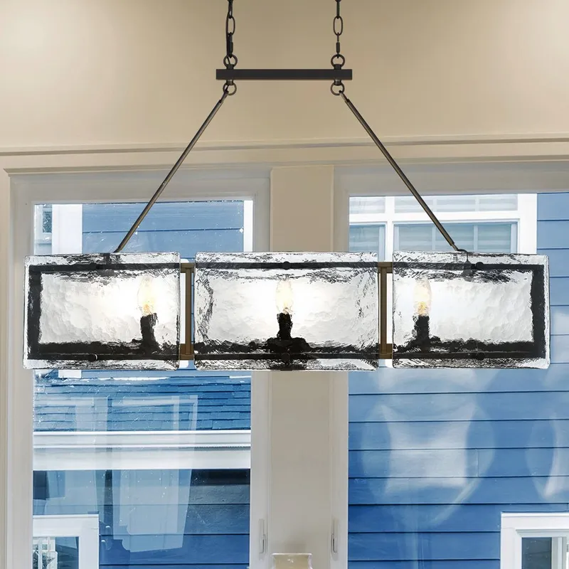 UQL4743 Mediterranean Indoor Chandelier, 23.50''H x 39.00''W x 15.50''D, Earth Black Finish, Nantes Collection — Urban Ambiance LED Landscape Lights 60.0W 3000K