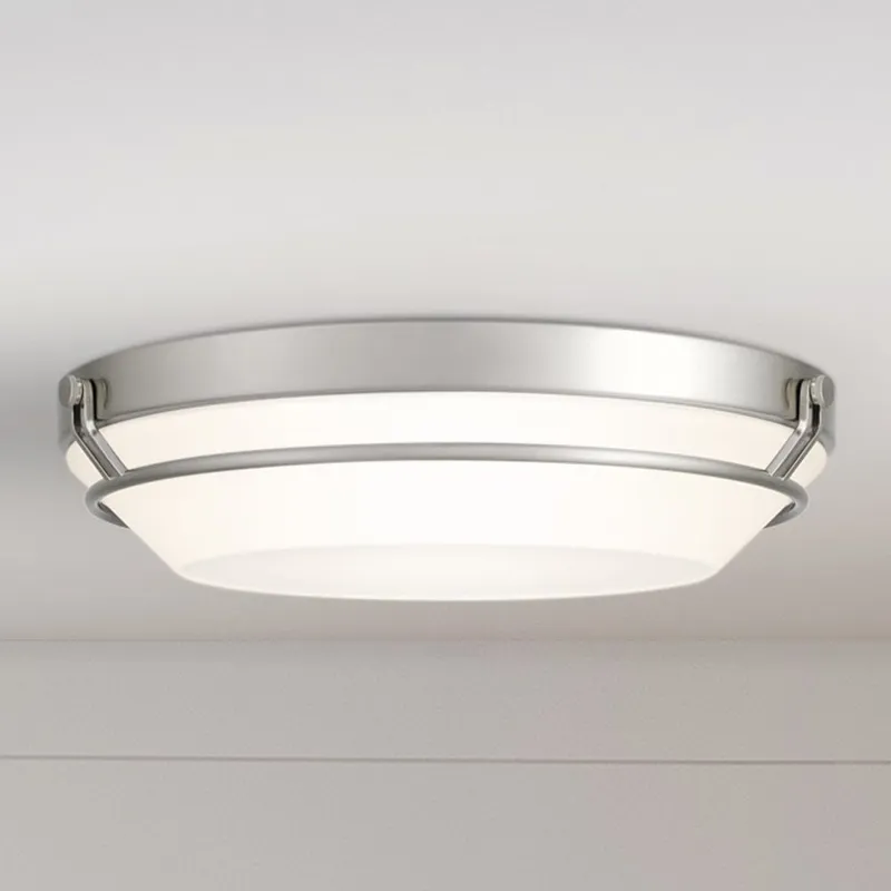 UQL4701 Minimalist Indoor Ceiling Light, 3.50''H x 16.00''W x 16.00''D, Brushed Nickel Finish, Axbridge Collection — Urban Ambiance LED Post Top Lights 8.0W 3000K