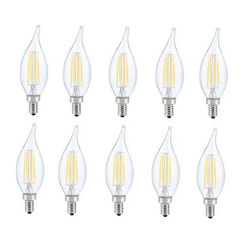 10-Pack 4W LED E12 Candelabra Bulb — Italian Concept USA LED Bulbs & Lamps 4.0W 2700K