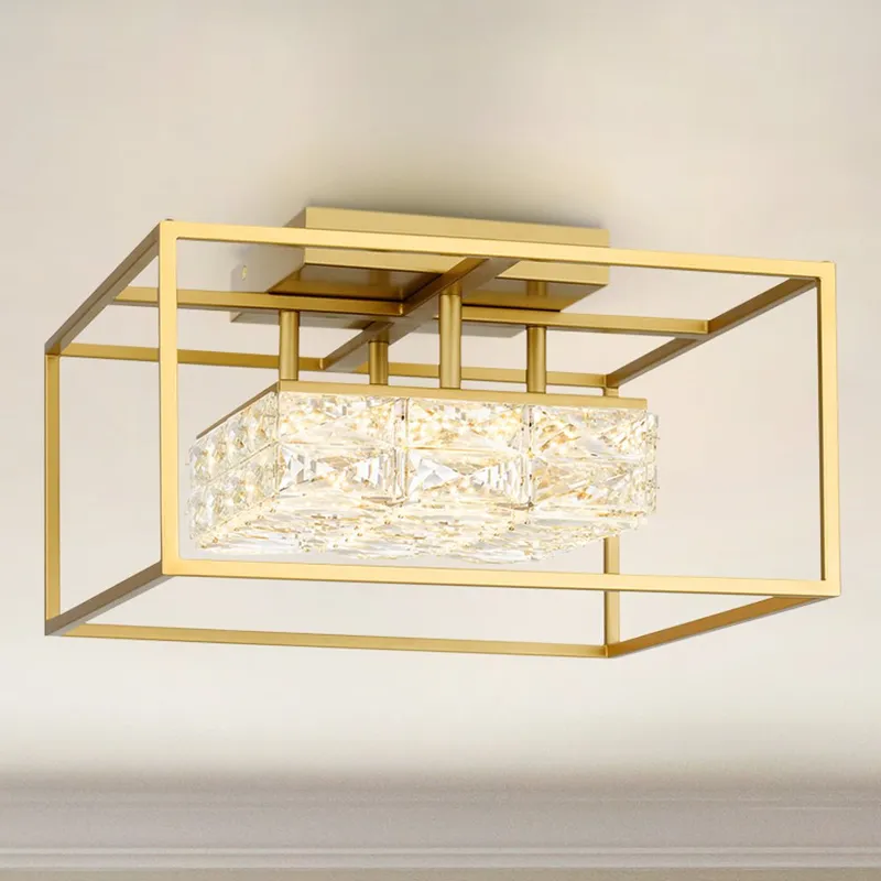UQL4685 Cosmopolitan Indoor Ceiling Light, 9.25''H x 15.75''W x 15.75''D, Soft Gold Finish, Menden Collection — Urban Ambiance LED Post Top Lights 8.0W 3000K