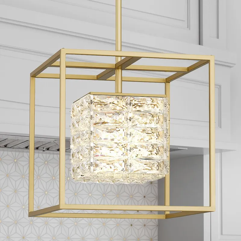 UQL4682 Cosmopolitan Indoor Pendant, 12.50''H x 11.75''W x 11.75''D, Soft Gold Finish, Menden Collection — Urban Ambiance LED Landscape Lights 8.0W 3000K