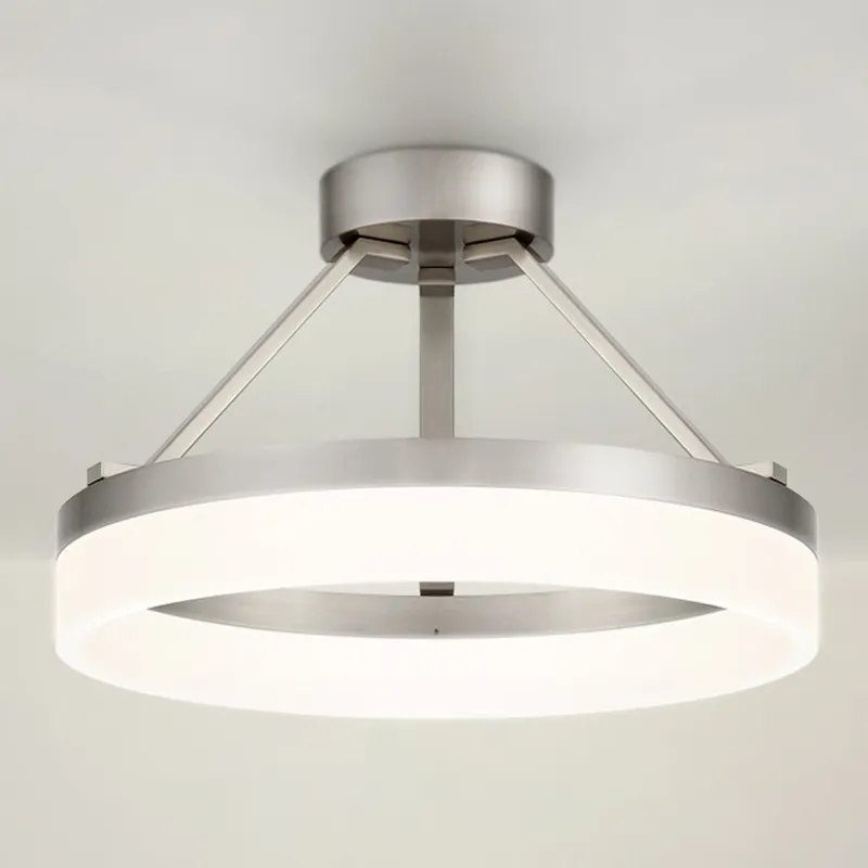 UQL4654 Casual Indoor Ceiling Light, 10.25''H x 15.75''W x 15.75''D, Brushed Nickel Finish, Woodley Collection — Urban Ambiance LED Post Top Lights 8.0W 3000K